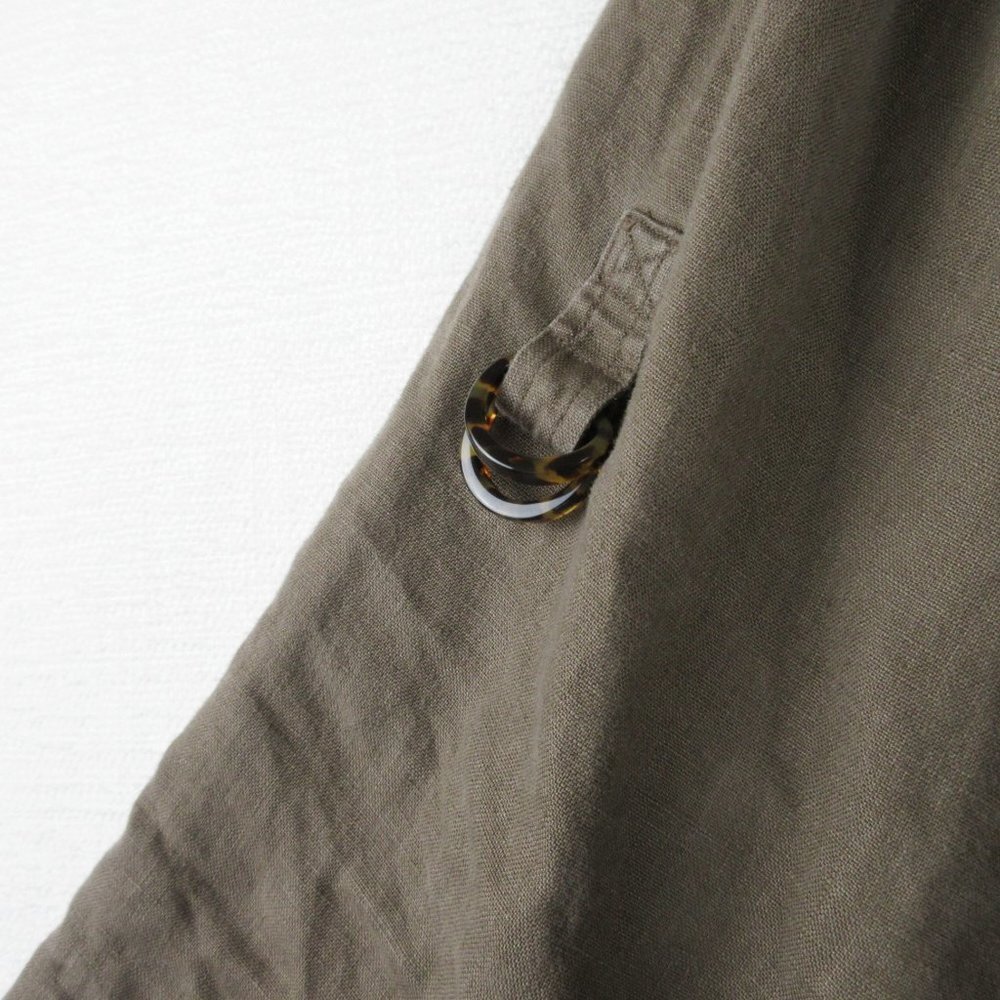 Lauren Ralph Lauren Brown Linen Roll Tab Shirt Size L Button Down - Picture 5 of 13